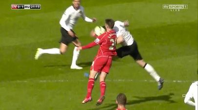 Phil Jones almost breaks Adam Lallana…and himself