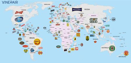 A map of the world by a country’s favourite beer brand