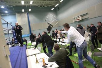 Amateur boxing match descends into chaos as crowd goes wild