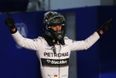 Nico Rosberg wears a sanitary towel to tackle his sweaty head