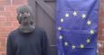 Video: Man tries to burn EU flag but is hamstrung by EU fire safety laws