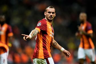 Sneijder whips up Galatasaray fans to celebrate victory