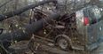 Video: Man films scary tornado damage from inside a crumpled van