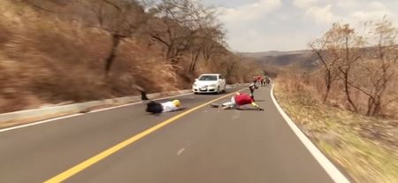 Video: Skateboarder survives this horrific-looking head-on crash with a car