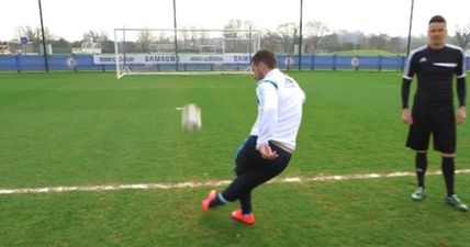 Video: Chelsea star Eden Hazard nails the crossbar challenge with this slick rabona effort