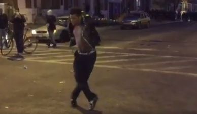 Video: Michael Jackson impersonator moonwalking for crowds at Baltimore Riots