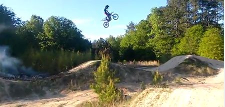 Video: Former WWE wrestler injures his leg after attempting daring dirt bike jump