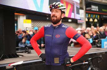 Video: Watch Bradley Wiggins speed past another cyclist in Yorkshire road race