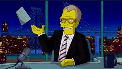 The Simpsons pay homage to David Letterman on his very final show