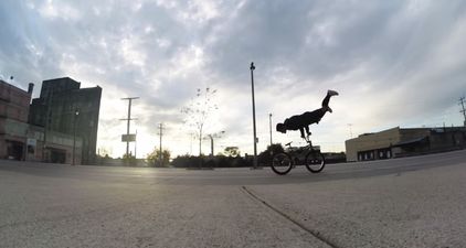 Video: BMX rider films dizzying freestyle footage