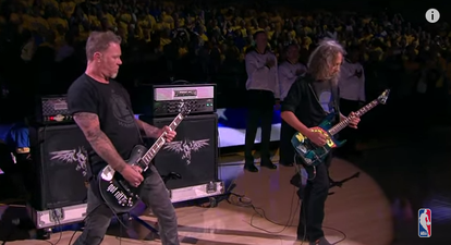 Video: Metallica perform US national anthem with a twist at NBA finals