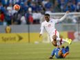 Canadian striker Cyle Larin blasts the ball into row Z after rounding the keeper (Vine)