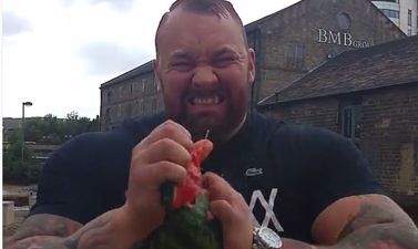 Watch The Mountain from Game of Thrones crush a watermelon with his bare hands (Video)