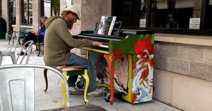 Homeless piano player gets lifeline from local college