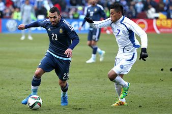 Just listen to the noise Boca fans make as Carlos Tevez scores his first goal