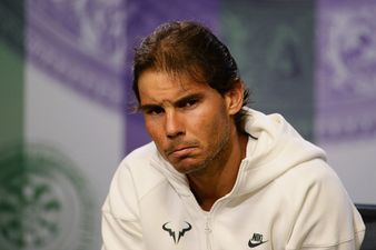 Rafael Nadal cramps up in the middle of victory speech (Video)