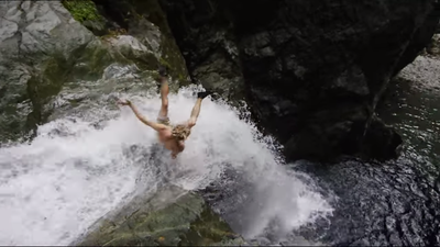 How cool does this natural Canadian waterfall slide look? (Video)