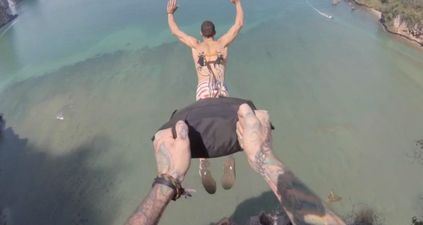 BASE jumper pierces parachute to his back before Thailand jump