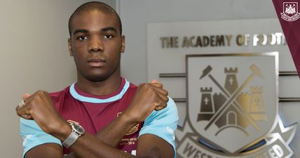 Awkward: Angelo Ogbonna thinks he beat Arsenal at Wembley