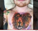 Ed Sheeran gets Cecil the lion etched across his chest…