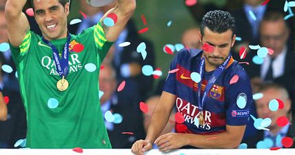 Pedro looks glum after winning Barca the Cup in perhaps his farewell game