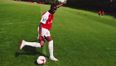 These Arsenal starlets really struggled at the rabona crossbar challenge…