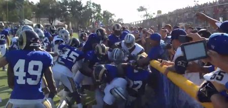 A shared practice between two NFL teams? Bad idea – watch this huge fight…