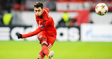 Free-kick expert Hakan Calhanoglu rifles home a spectacular effort in the Bundesliga (Video)