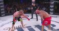 Cheeky MMA heavyweight tries the classic “your laces are untied” move (Video)