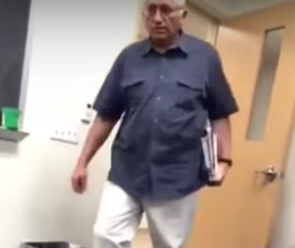 A student filmed her professor walking into class every day, look how consistent he is