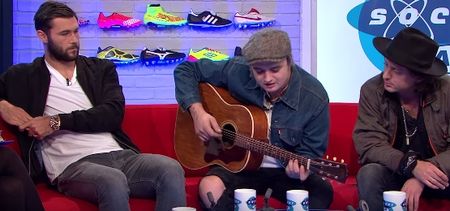 QPR striker Charlie Austin looks so awkward as Pete Doherty sings him this bizarre Soccer AM tribute (Video)