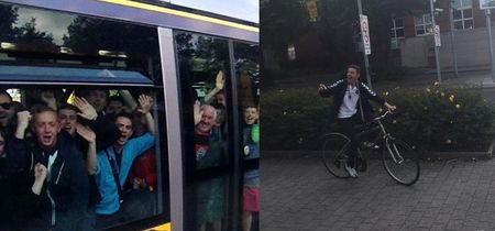 Watch Bohemians fans’ brilliant reaction when they spot footballer cycling home from the match (Video)