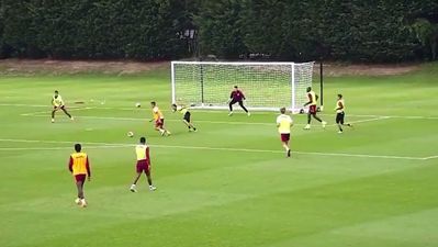 West Ham man pulls of this tidy rabona finish in training (Video)