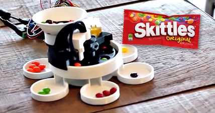 Introducing the most pointless but brilliant invention ever – the Skittle sorter (Video)