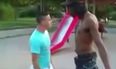 Man floored by single punch in modern day David Vs Goliath (Video)