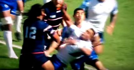 Samoan centre smashed by USA man after 28 seconds of World Cup clash (Video)