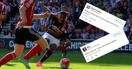 Anthony Martial scored on his full Premier League debut and Man United fans lost it