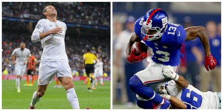 Odell Beckham Jr has brought Cristiano Ronaldo’s goal celebration to the NFL (Vine)