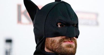 Tyson Fury turns up to Klitschko press conference dressed as BATMAN (Video)