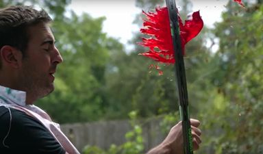 The Slow Mo Guys show us what happens when you hit jelly with a tennis racket (Video)