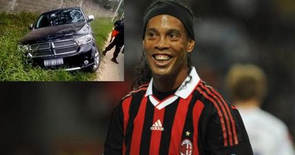 Ronaldinho crashes his car…then fan asks for the world’s most awkward selfie