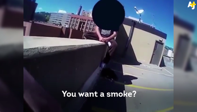 The dramatic moment a cop saved a suicidal man’s life with a cigarette (Video)