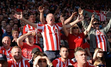 Stoke City fans sprayed by fire extinguisher after annoying a barmaid (Video)