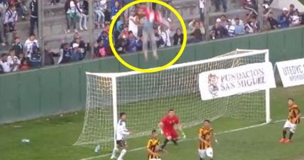 Watch this football fan remarkably survive a huge fall from the stands