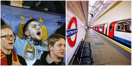 Man City fan finds a brilliantly simple way to check football scores on the Underground (Video)