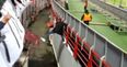 Crowd assist allows Russian pitch invader escape match stewards (Video)