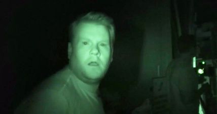 James Corden sh*ts himself looking for ghosts in haunted studio (Video)