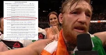 Proof that Conor McGregor fibbed on his UFC 189 pre-fight medical to get clearance (Pic)