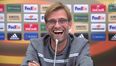 Jurgen Klopp’s reaction to this reporter’s cheeky question to his Europa League tactics is brilliant (Video)