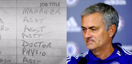 Jose Mourinho makes his point to the FA with team sheet submission (Pic)